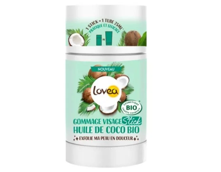 Lovea Gommage Visage Stick à l'Huile de Coco Bio